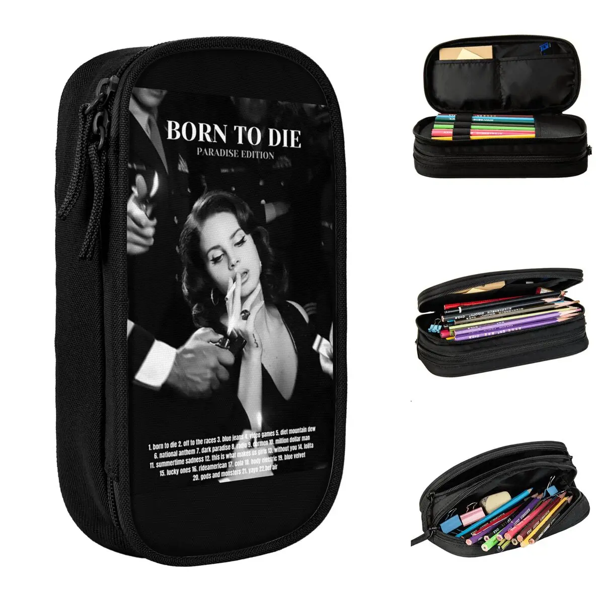 Creative Lana Del Rey 90s Pencil Cases Pencilcases Pen for Student Big Capacity Pencil Bags Students School Zipper Stationery