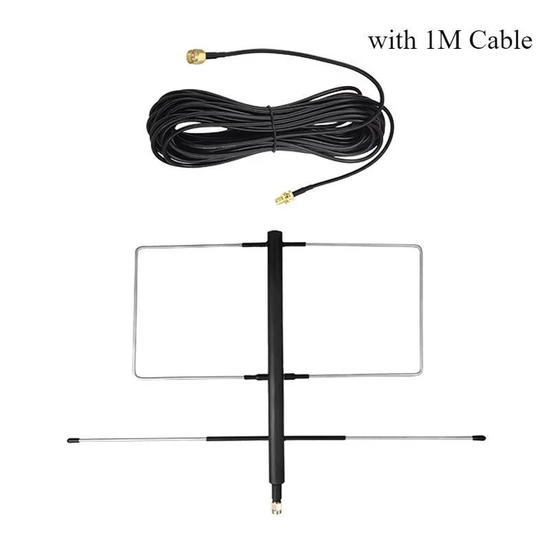 433MHz Handheld Yagi Antenna 6dBi High Gain Radio Station+UV Dual Band Long Range Directional Signal Reception 1m Cable RG174