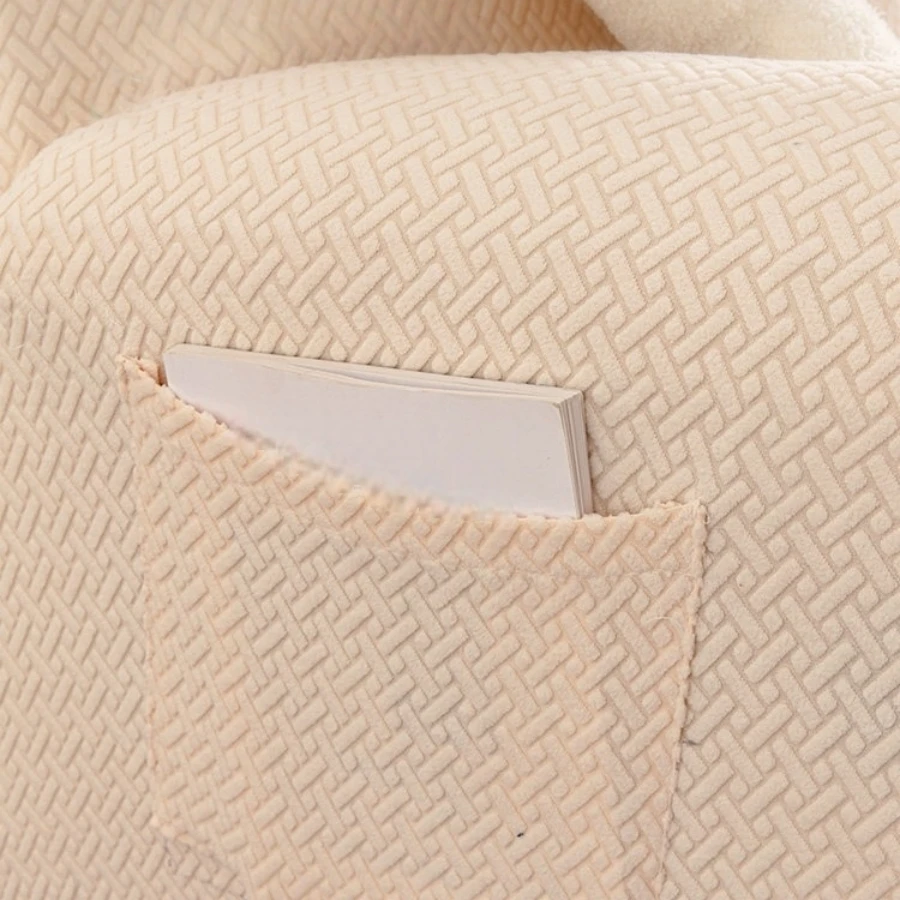 8pcs/Set Recliner Sofa Cover Lazy Chair Solid Color Cushion Cover Sofa Cover 3 Seater Texture Stretch Sofa