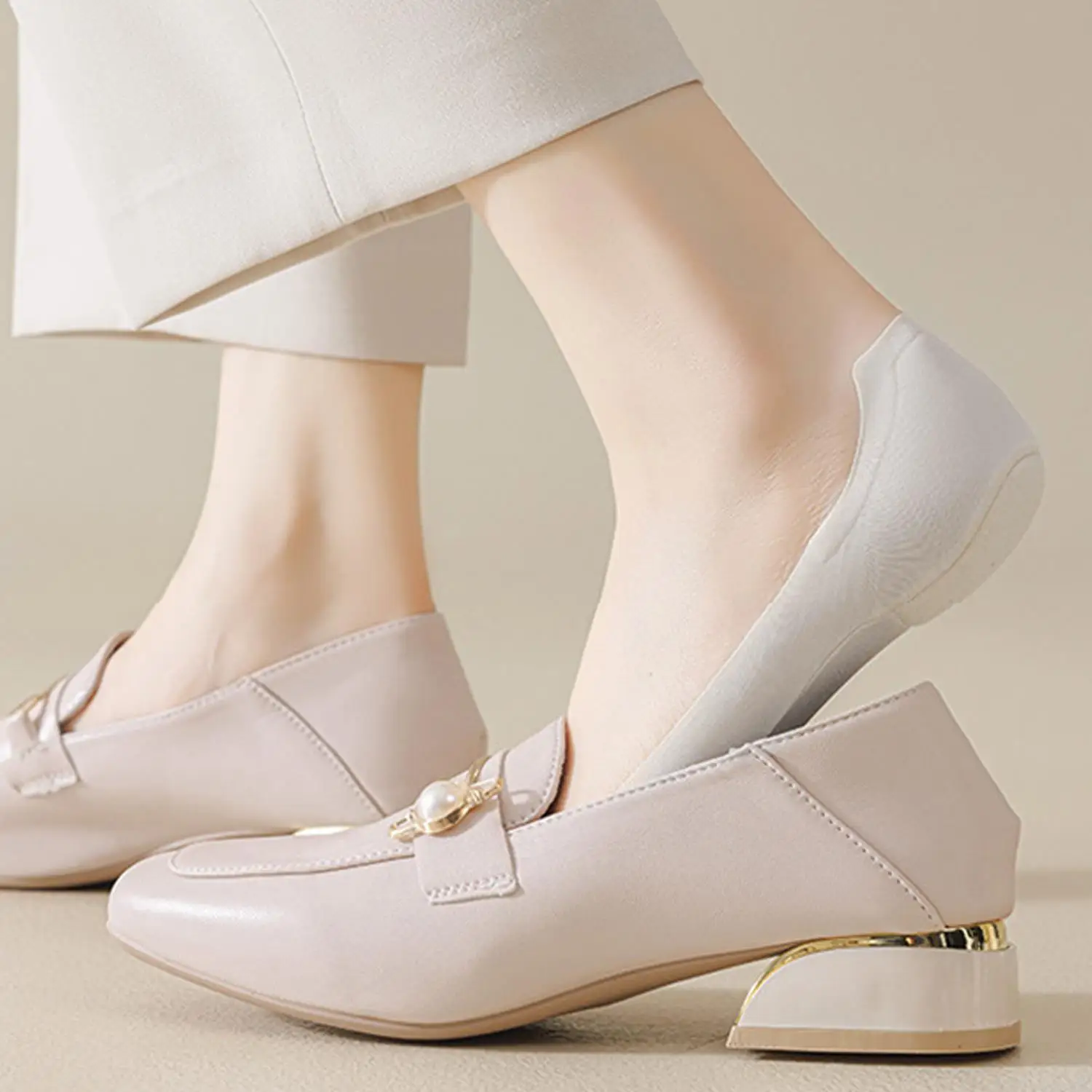 1 par de calcetines náuticos 3D para mujer, calcetines invisibles con cojín transpirable para masaje de pies con lazo, calcetines invisibles para el cuidado de la salud, calcetines náuticos de seda antiapagados de silicona