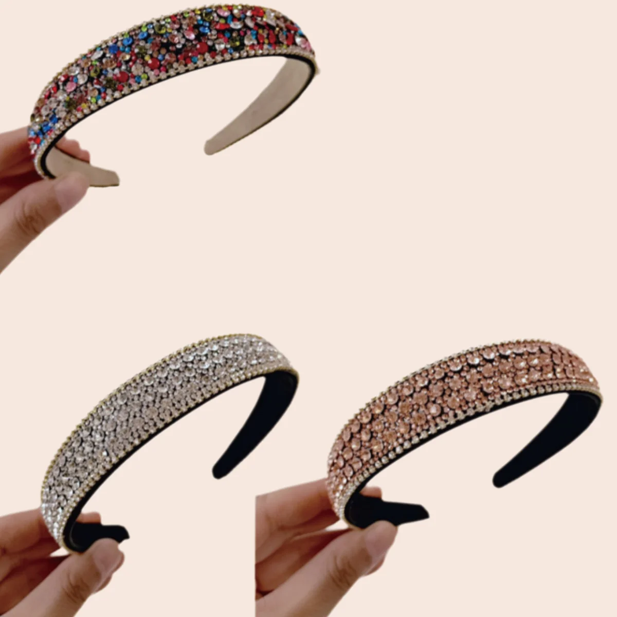 

Elegant Classic Retro Rhinestone Headband Anti Slip Leisure Party Outdoor Decoration Hair Accessories Sparking Women's Headband