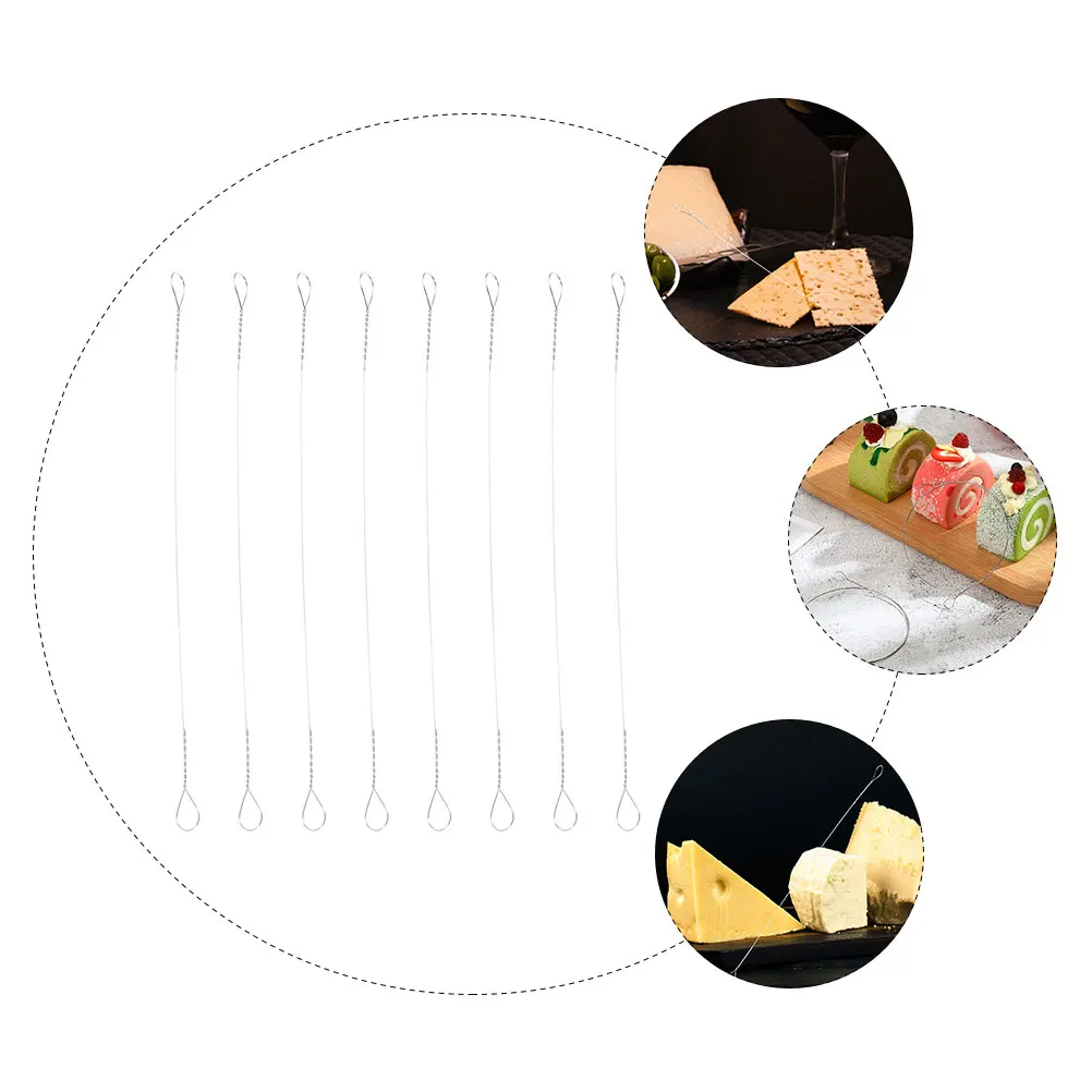 8Pcs Wire Cheese Slicer Stainless Steel Handheld Cutter for Food Shop Kitchen Dining Room Baking Cooking Gadgets