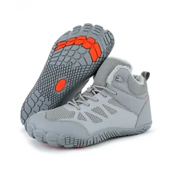 Mens Womens Snow Boots Barefoot Shoes Waterproof Wide Toe Box Shoes Warm Plush Snow Boots Non-slip Outdoor Mens Hiking Shoes
