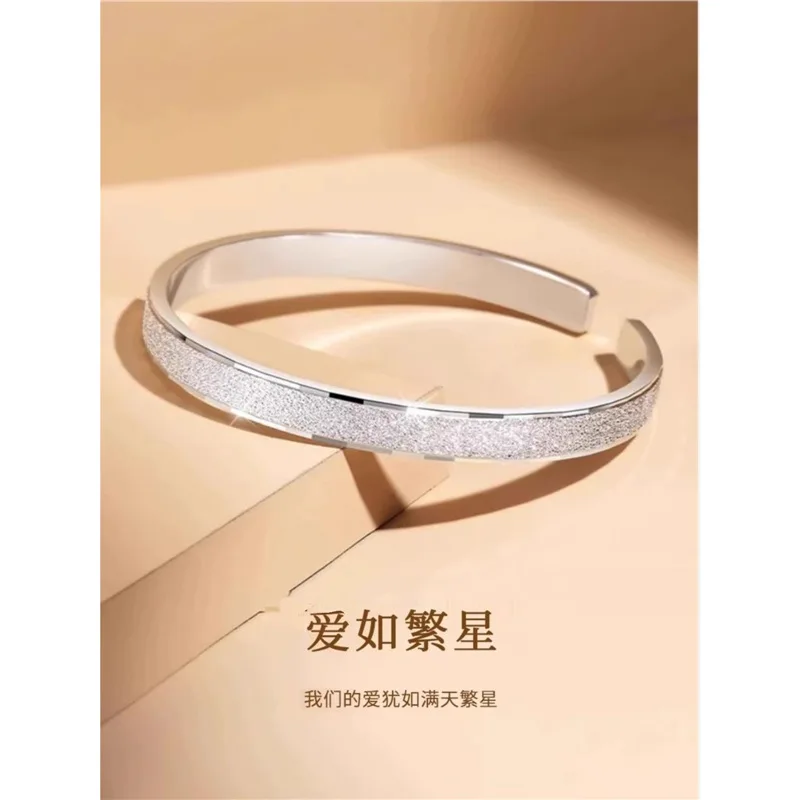

Bracelet Women S999 Solid Silver Bangle Love Like Stars Open