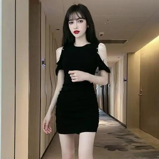 Dresses Womens Dress Disco Summer Modal Halter Neck-Mounted Smocking Flared Mid-Calf Resort Romantic Vacation Lightweight Pure