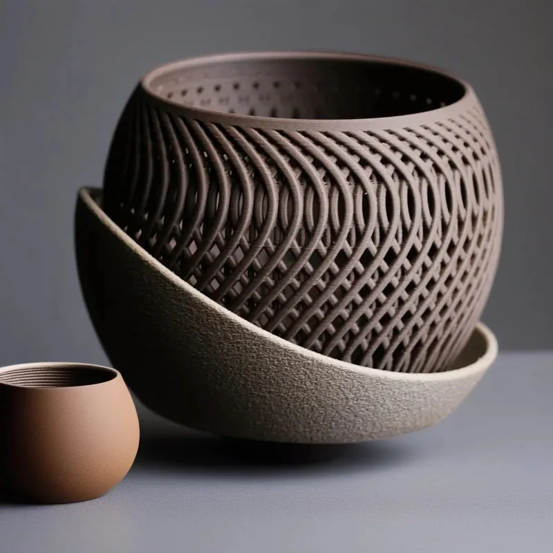 3D-gedruckter Orchideen-Pflanzgefäß, polygonaler Sukkulententopf, moderner, minimalistischer, künstlerischer, eleganter Blumentopf mit Balkondekoration