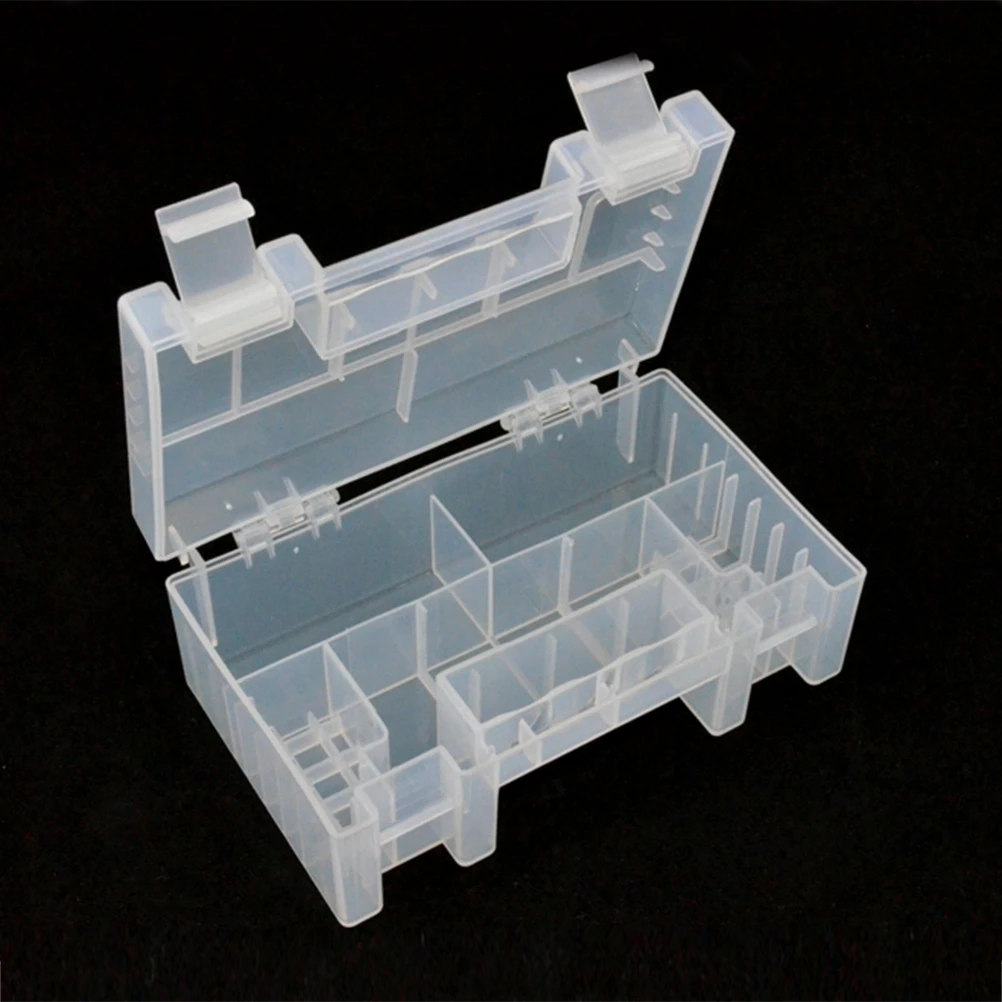 

Mini Portable Clear Case Organizer Holder Storage Box Container For 18650 26650 AA AAA (Transparent)