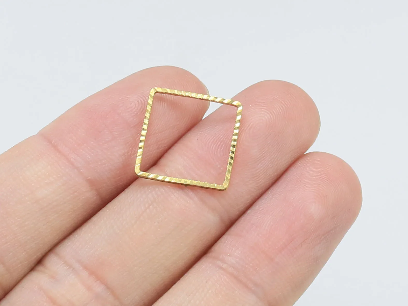 

50pcs Brass Charms, Square Brass Connector, 14x0.8mm, Earring Charms, Earring Accessories, Jewelry Making R1789