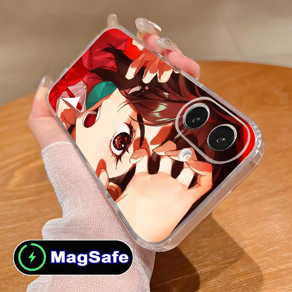 

Чехол Dandadan Ayase Momo для iPhone 17 16 15 14 13 12 11 Air Pro Max Plus Mini Magsafe, прозрачный, цветной, роскошный чехол