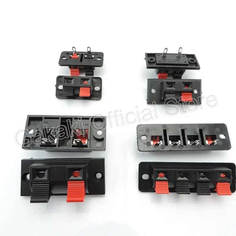 2pcs/lot Connector Terminal 2P 4P Push In Jack Spring Load Audio Speaker Terminals Breadboard Clips