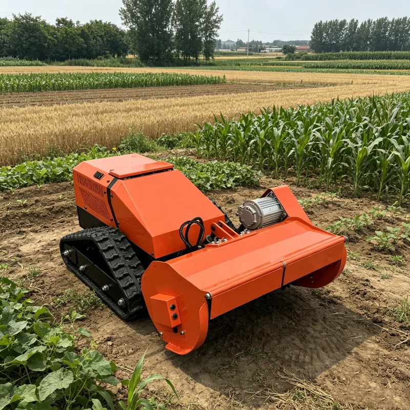 Industrial Heavy-Duty Electric RC Land Clearer Remote Control Lawn Mower All-Electric Tracked Mulcher for Steep Slopes Forestry