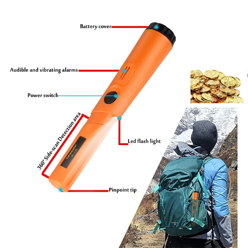 AB11-Nueva varilla de localización de metales de mano, práctico Detector de alta sensibilidad, resistente al agua, tipo GT/puntero, caza del tesoro al aire libre