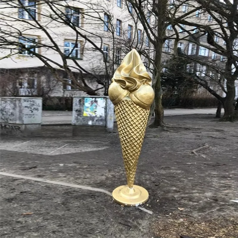 Outdoor Garden Decoration Large Fiberglass Resin Cartoon Ice Cream Statue
