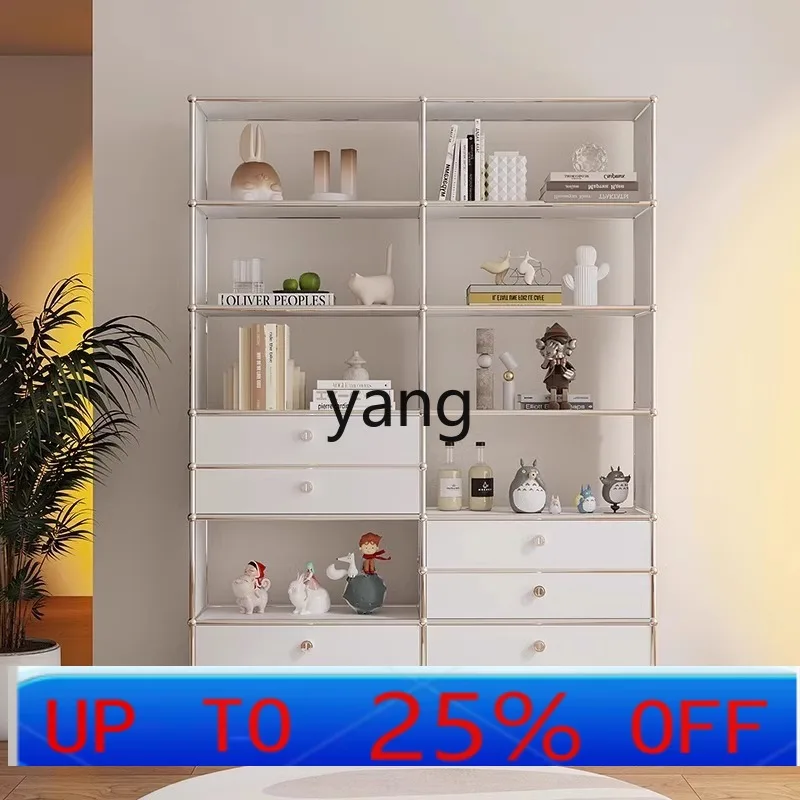 

Lhh medieval stainless steel display bookcase module office file decorative cabinet shelf