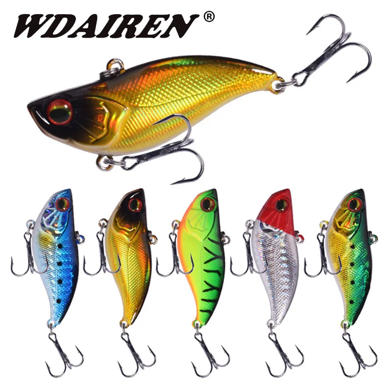 

1 Pcs Vibration Sinking Fishing Lure 6cm 14g Winter Bass VIB Wobblers Tackle Laser Plastic Artificial Hard Bait With 6 # Hooks​