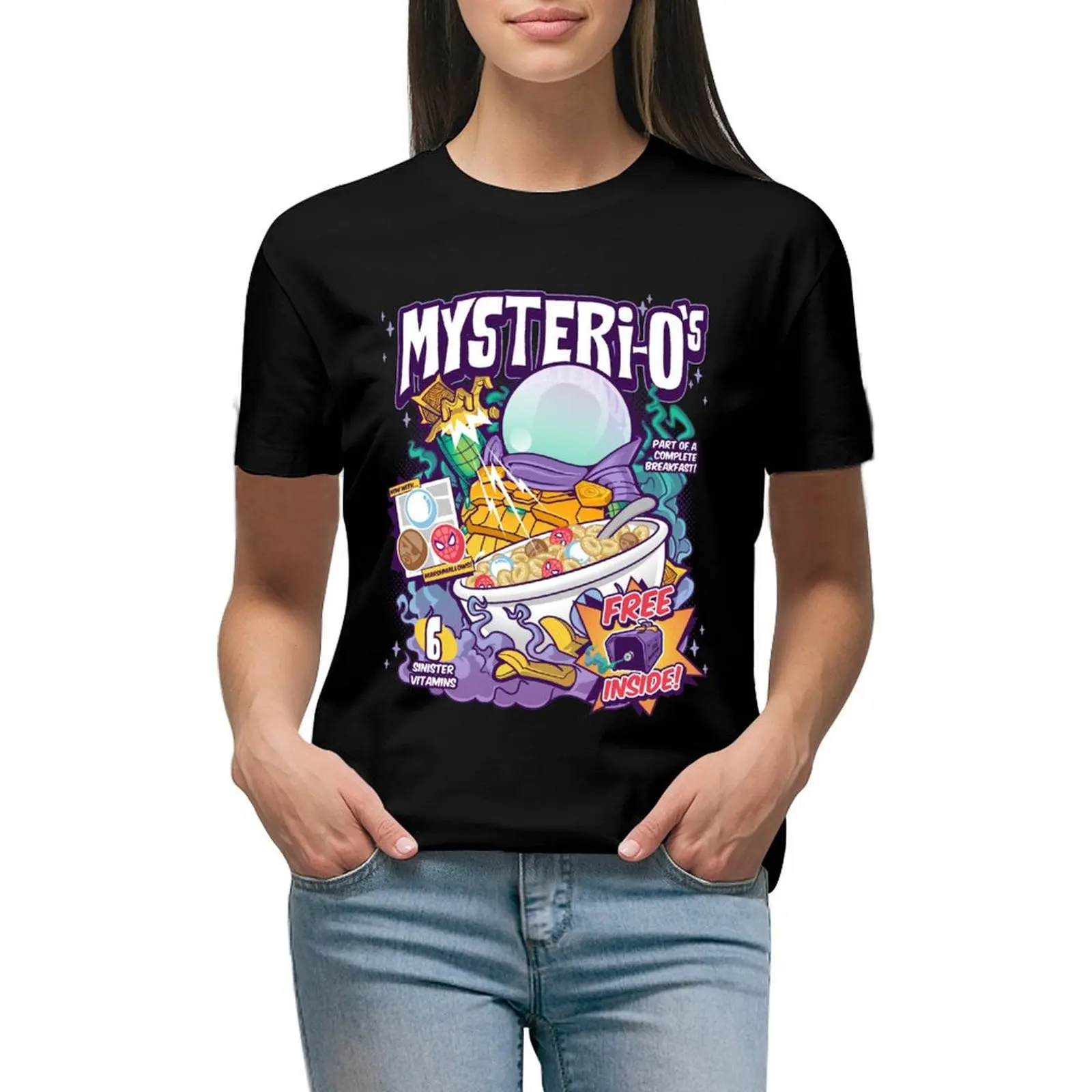 

Mysteri-O's T-Shirt animal prinfor cute tops anime t-shirts for Women graphic tees funny