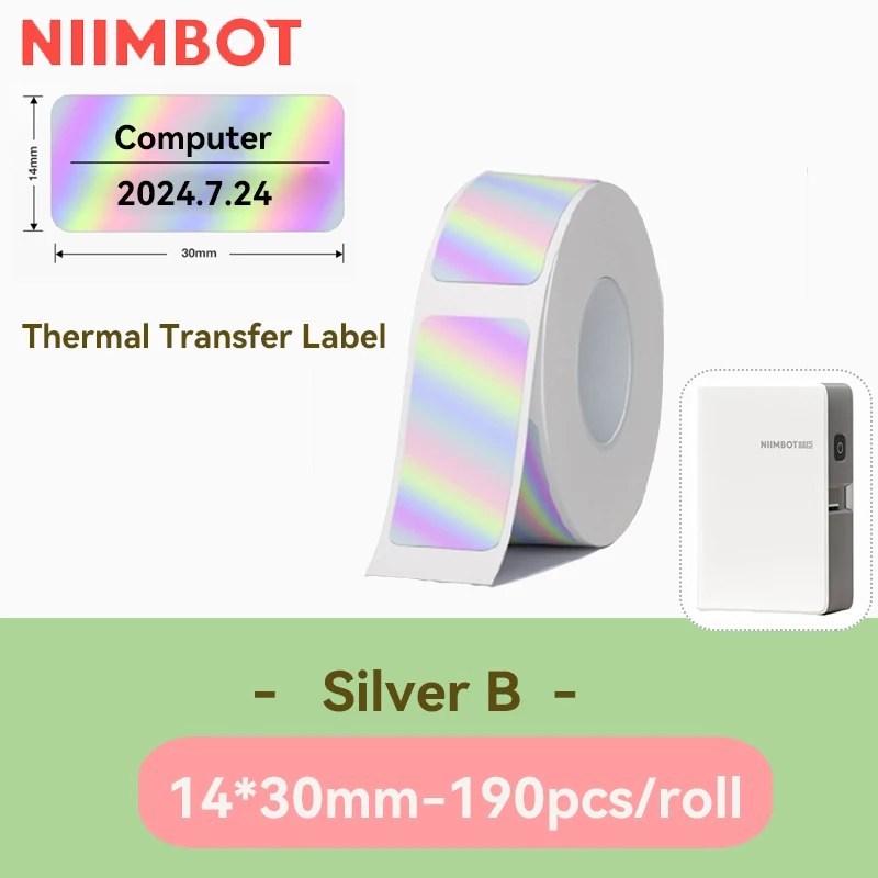 1-rol kleurenlint voor Niimbot N1 thermische overdracht labelprinter schakelaar naamplaatje zelfklevend stickerpapier voor thuiskantoor