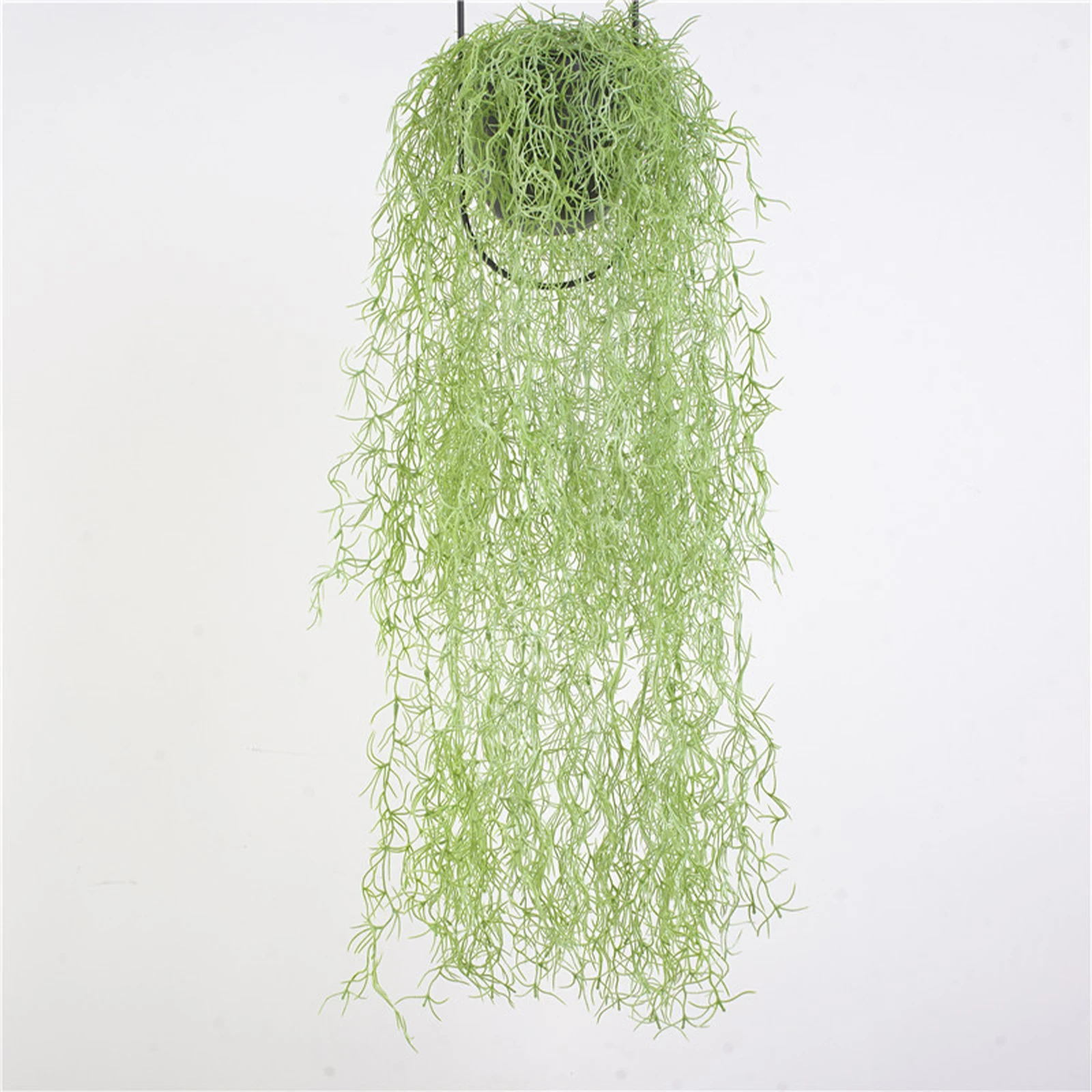 Realistyczny hiszpański Moss Home salon dekoracje biurowe 107 Cm plastikowe wysokiej jakości realistyczne zielone sztuczne wiszące Moss Garland