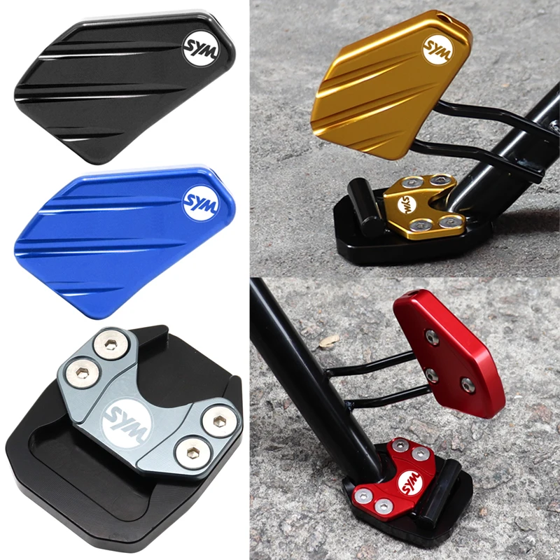 For SYM JOYRIDE300 HuskyADV300 JOYRIDE Husky 300 adv300 Aluminium Accessories Kickstand Side Stand Extension Enlarger Plate Pad
