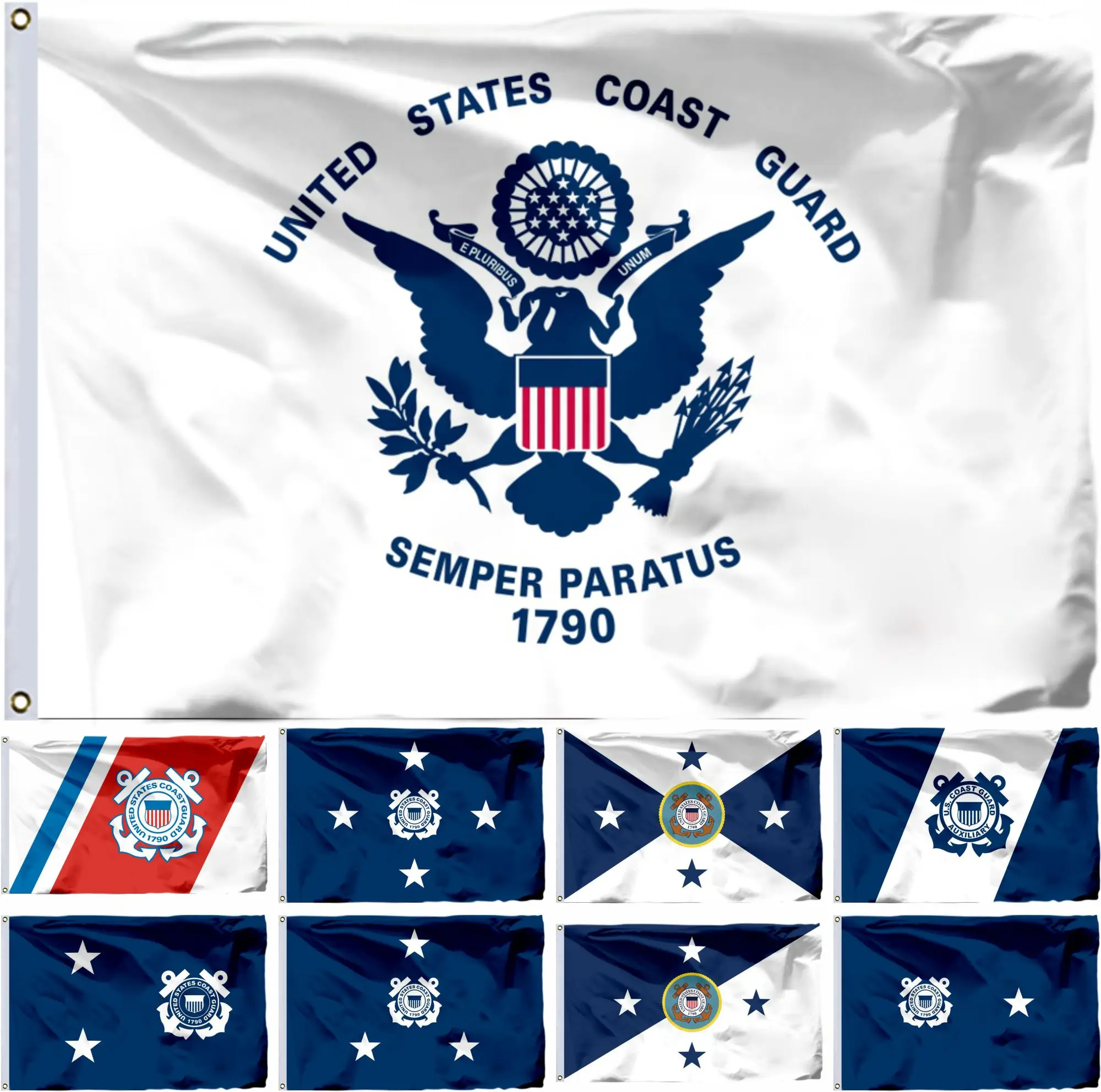 USA United States Coast Guard Flag 90x150cm 3x5ft American Flags and US USCG Banners