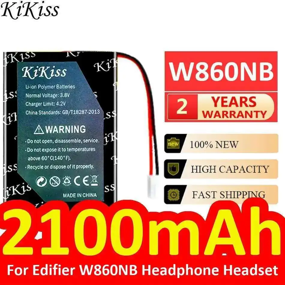 

2100 мАч Беспроводная Bluetooth-гарнитура с шумоподавлением, высокая эффективность аккумулятора для наушников Edifier W860NB, долговечная