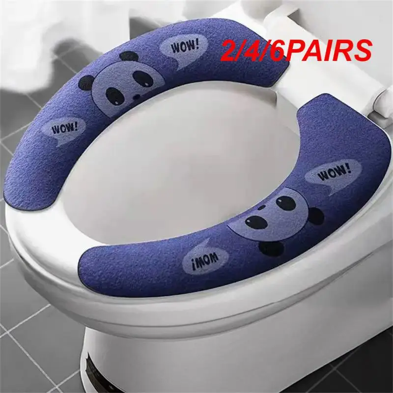 2/4/6PAIRS Toilet Mat No Trace Soft Easy To Carry Toilet Sticker Adsorption Widely Applicable Reusable Bathroom Portable