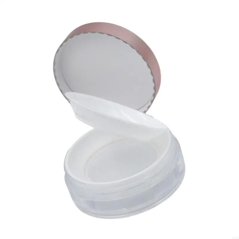 U0DE Empty Loose Powder Container Plastic Cosmetic Makeup Loose Powder Box Case Holder with Sifter Lids and Puff for Travel