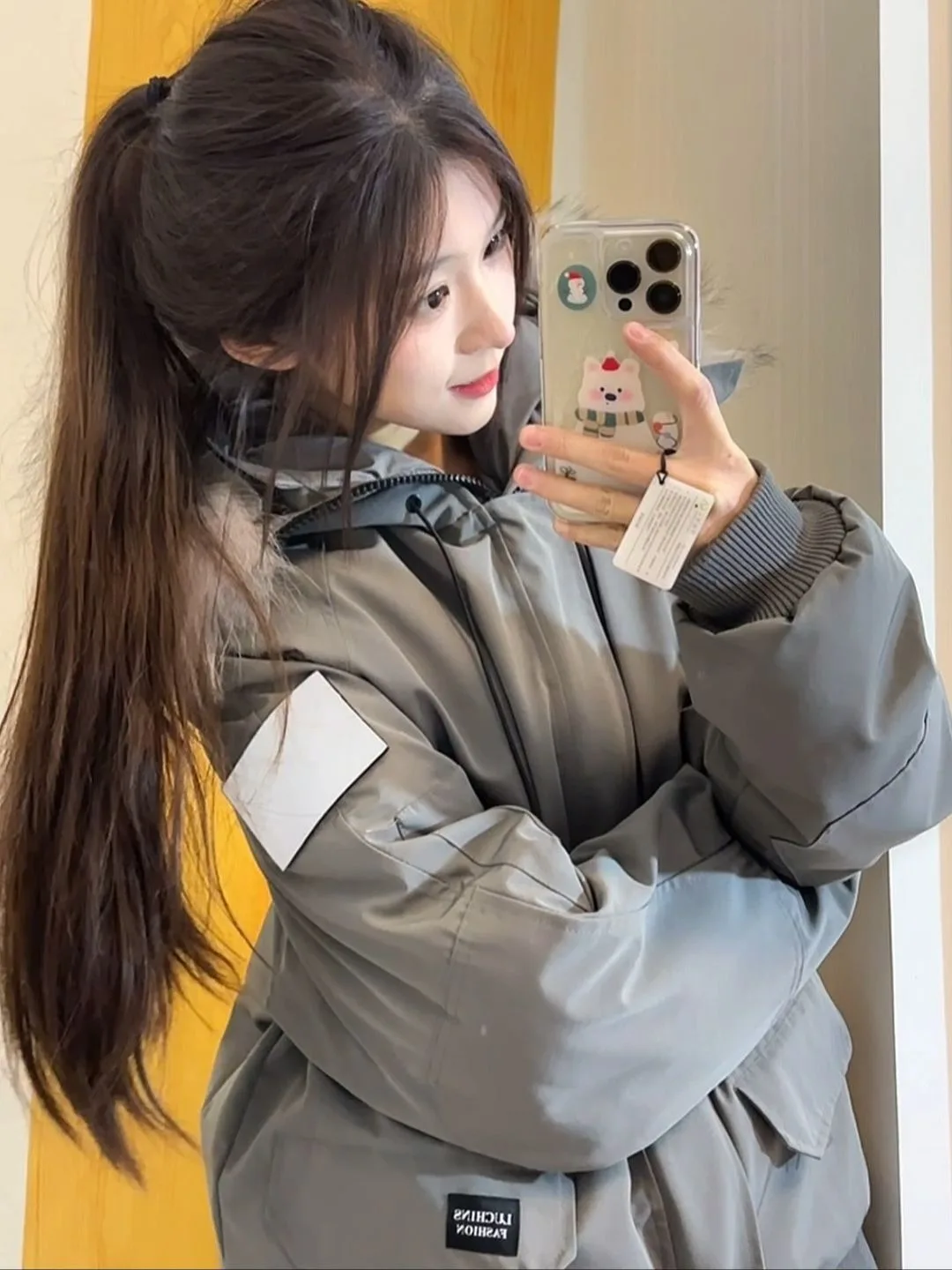 

Американская теплая свободная рабочая парка-куртка для женщин, зимний тренд, очень красивая свободная одежда из хлопка