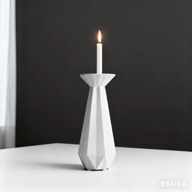 Nordic ins modern origami ceramic candle holder ornament, creative origami candle holder table atmosphere decoration