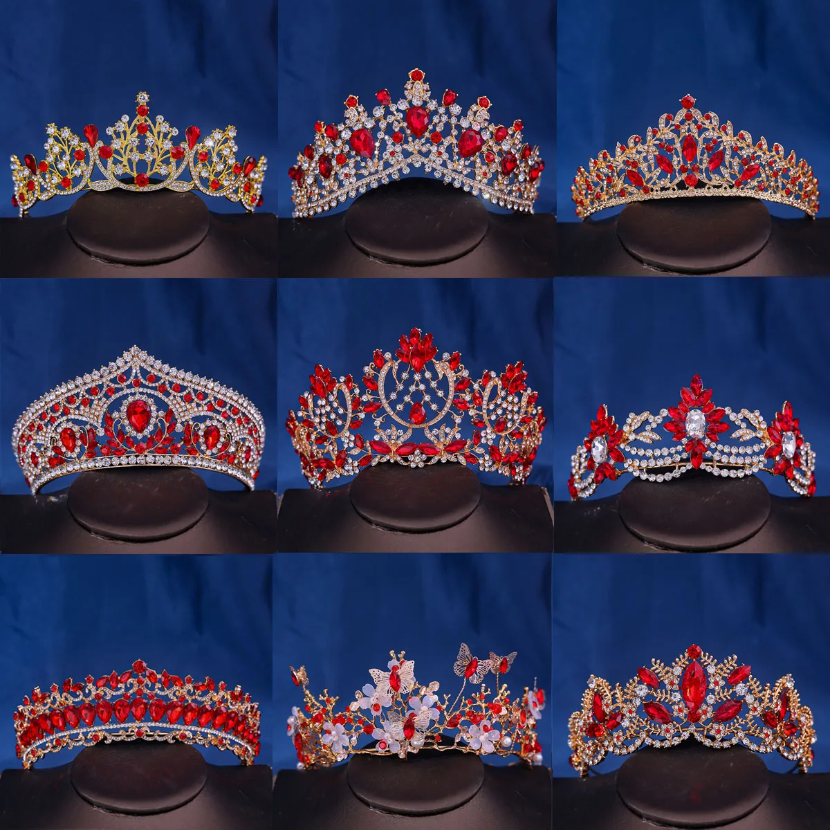 Baroque Vintage Princess Queen Bridal Crown Headwear Crystal Tiara For Women Wedding Crown Hair Dress Accessories Jewelry