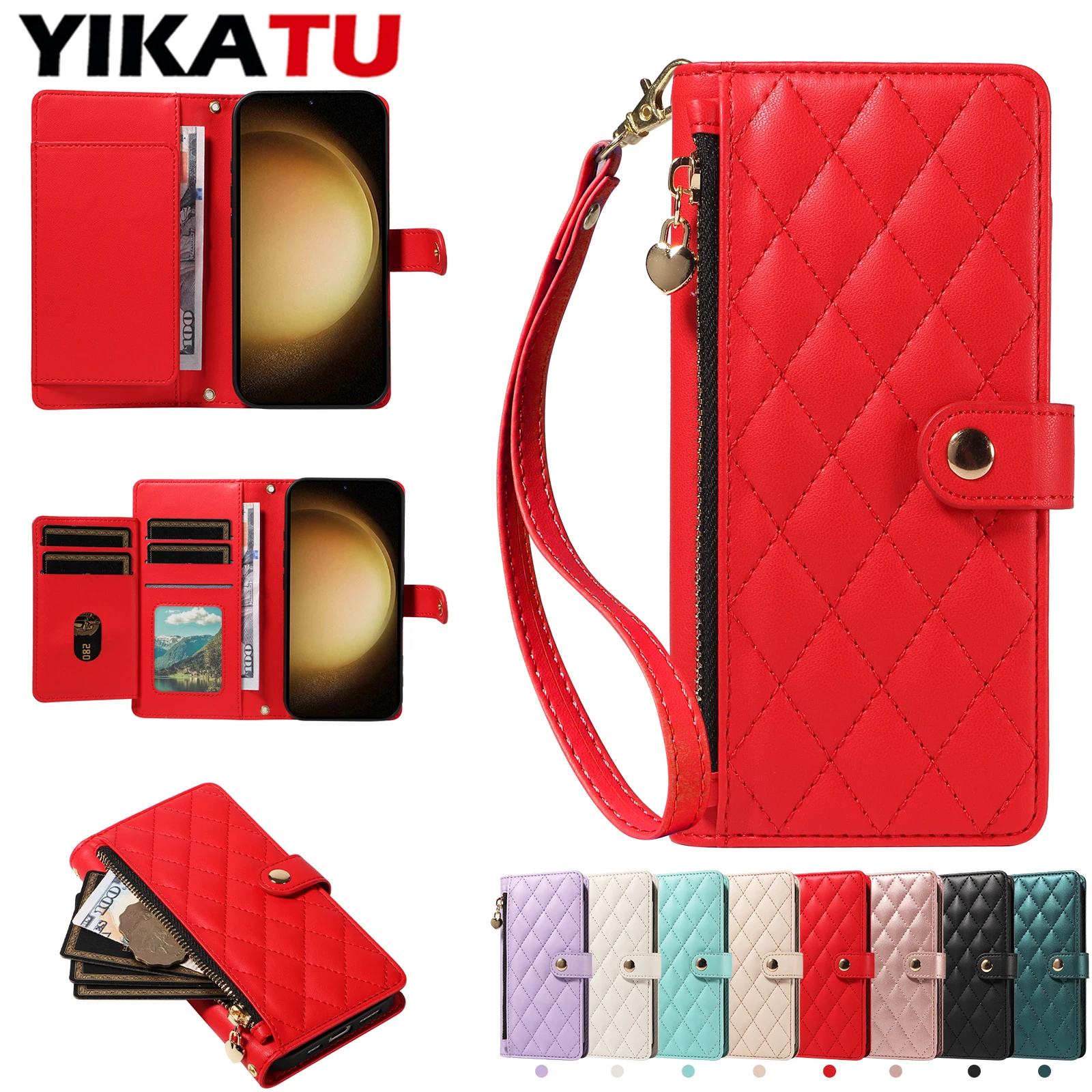Flip Card Slot Wallet Phone Case For Samsung Galaxy A04 A04S A05 A05S A06 A07 A10 A12 A13 A14 A15 A16 A17 A20 4G 5G Funda Cover