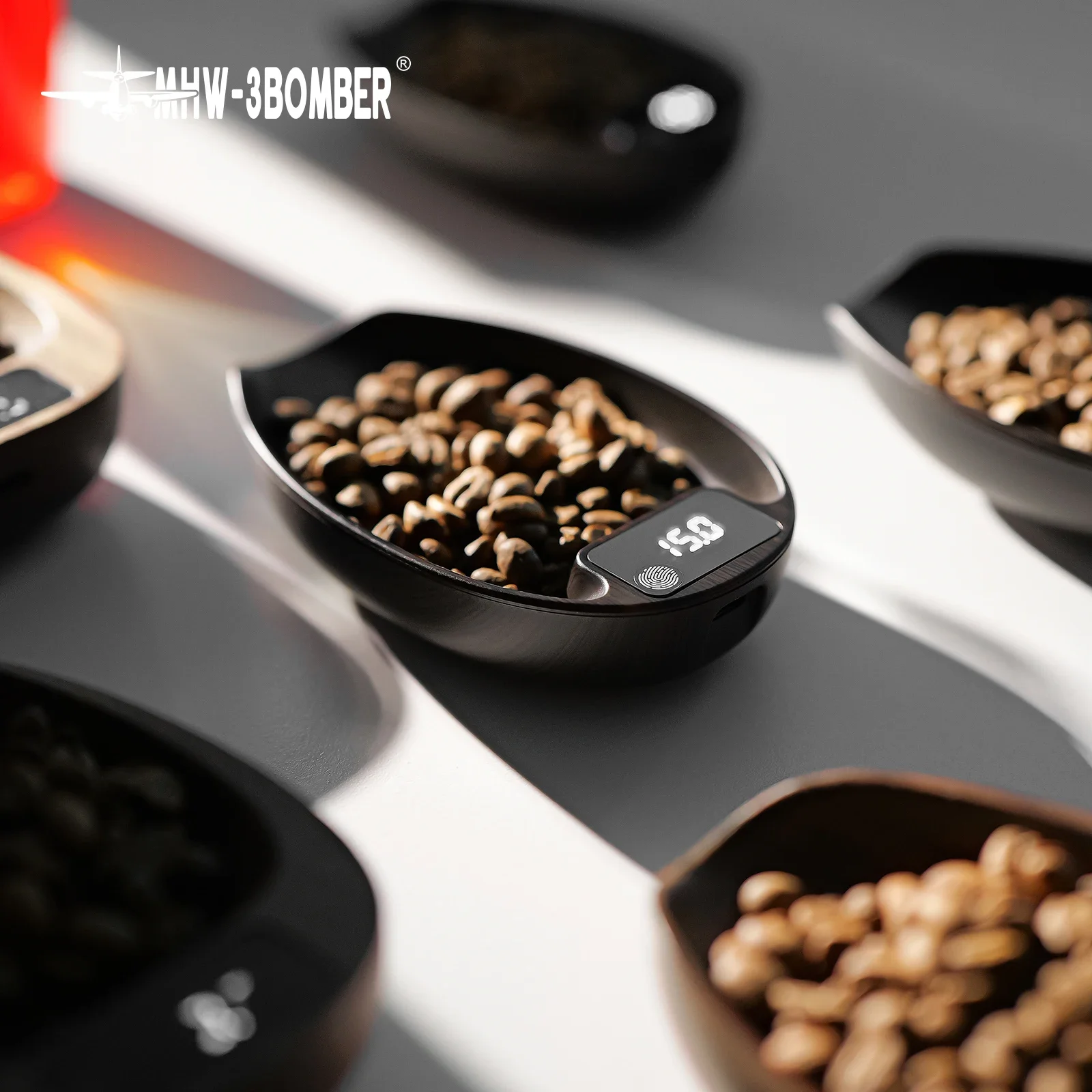 

MHW-3BOMEBR Coffee Scale and Spray Bottle Kit Imitation wood Espresso Scale 0.1g Precision Mini Scale ABS Digital Kitchen Scale