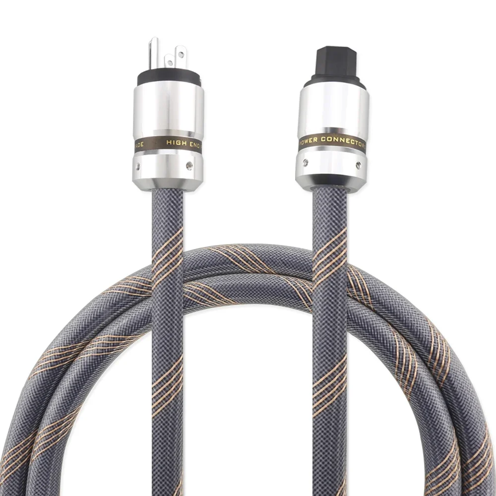 Audiocrast 12AWG Power Cable Audiophile Rhodium Plated US EU AC HiFi Power Cable Cord C13 Mains Supply Cord