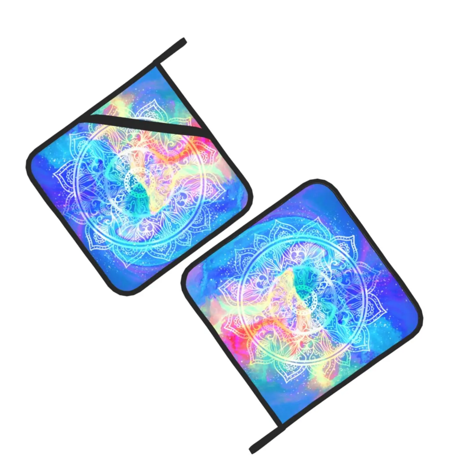 Watercolor Mandala Pot Holders Set of 2 Kitchen Heat Resistant Potholder for Microwave Cooking Baking Oven End Dishes