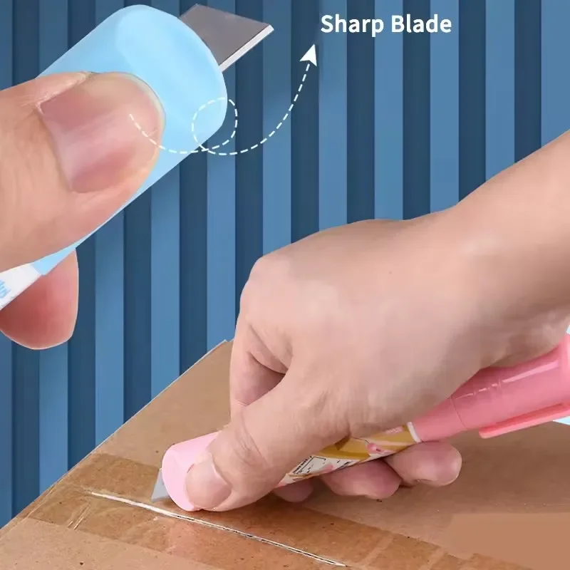 Retractable Box Opener Thermal Paper Correction Fluid With Unboxing Knife Privacy ID Information Blackout Theft Protection Stamp view 3