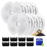 A20Q-8PCS Cat Water Fountain Filters For Ultra Silent Cat Fountain 67Oz/2L With Pre-Filter Sponges For Pet Water Fountain
