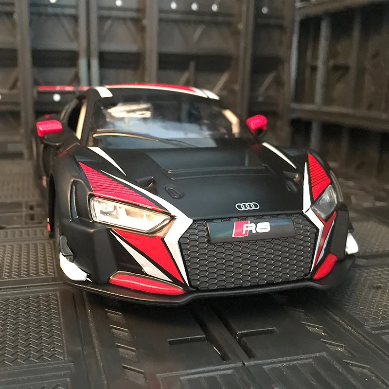 CCA 1:24 simulation Audi R8 LMS alloy rally car model door can be opened has sound and lighting suitable for collection