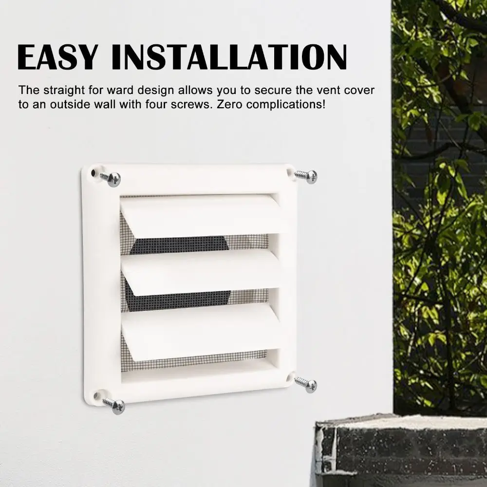 Plastic Material Exhaust Vent Cover Grille Covers Weather Resistant Dryer Outlet Cover With Net 3 Flaps Air Dryer Vent Cover