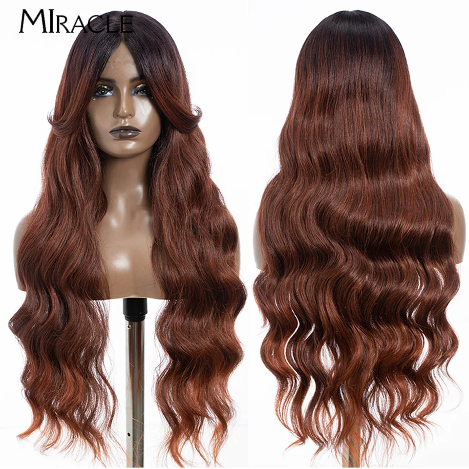 

MIRACLE 34 Inch Synthetic Lace Front Wigs for Women Loose Wave Wig Highlight Blonde Lace Wigs Long Wavy Fiber Hair Cosplay Wigs