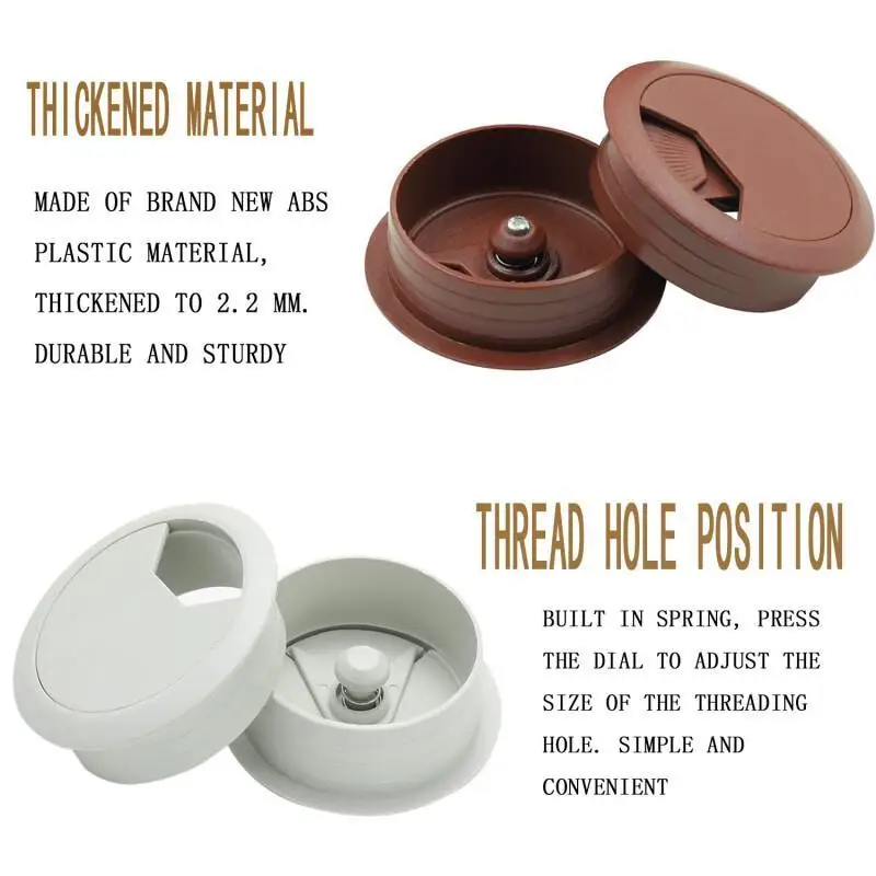1 pz copertura del foro del cavo occhielli per cavi organizer per cavi da scrivania per mobili da ufficio passaggio del cavo coperchio della scatola di filettatura 50mm 60mm 80mm