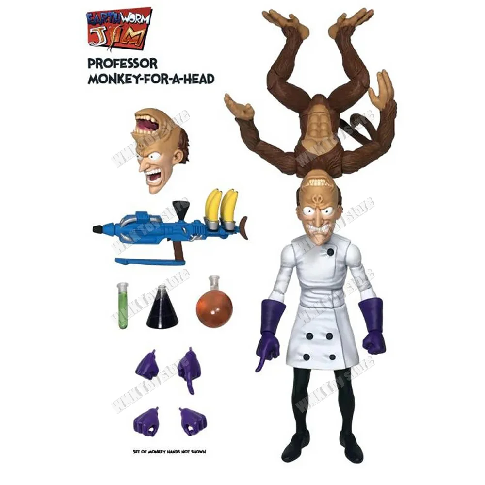 In Stock PDNA Earthworm Jim Wave 1 Professor Monkey For A Head Action Figure Jim Psy-Crow Bob The Killer Figures Model Toys