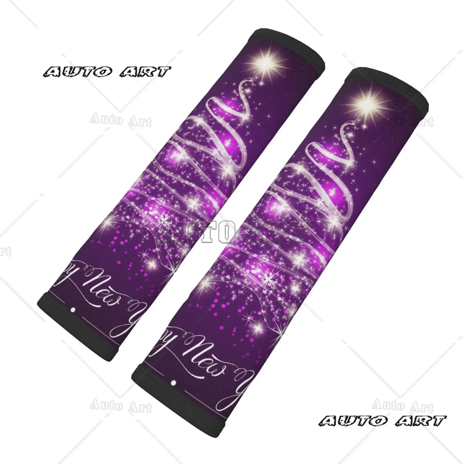 2-piece Set of Shiny Christmas Tree Car Seat Belt Covers Shoulder Protection Comfortable Anti Pinch Neck Car Accessories