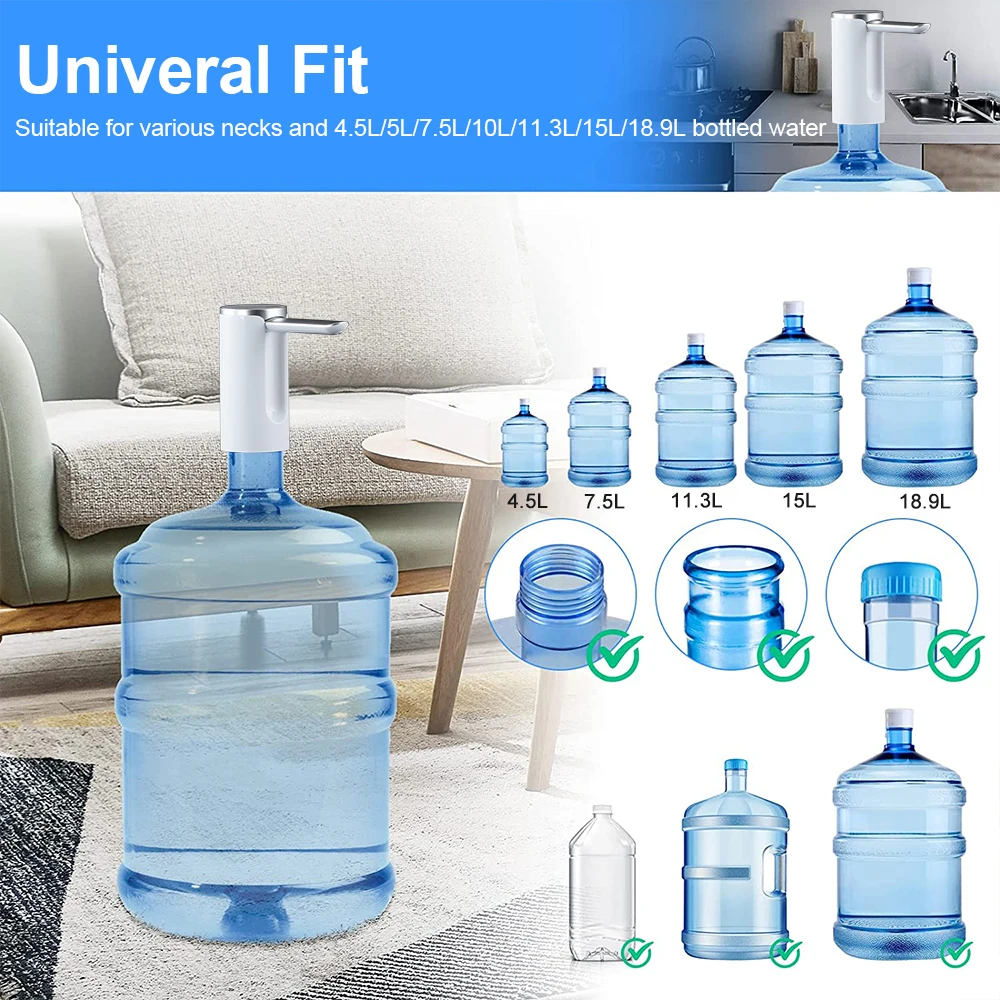 Electric Water Gallon Pump Automatic Smart Water Pump 19 Liters Bottle Foldable Desktop Rechargeable Drinking Water Dispenser