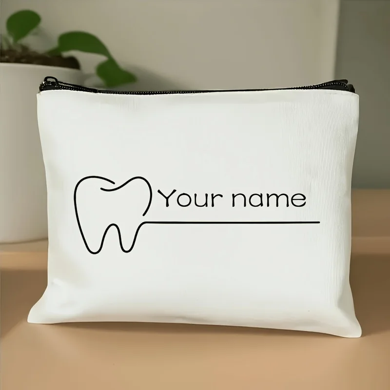 Customizable Dental Handbag Reusable Position Printing with Makeup and Toiletries Zipper Pouch Suitable for Dentists Travel Bags