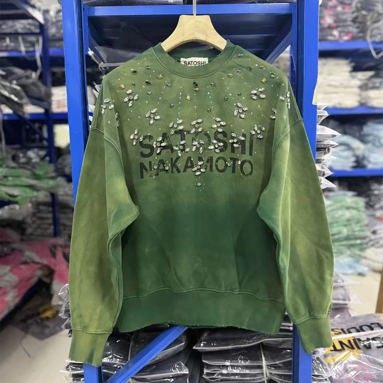 SATOSHI NAKAMOTO 26SS CRYSTAL CASTLE CREWNECK Sweatshirts Men Women High Quality Hooded
