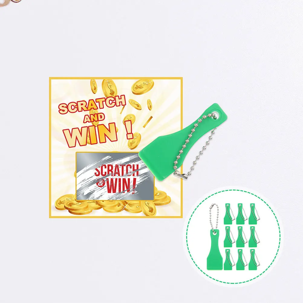 

20 pcs Lottery Scratchers Plastic Ticket Scratcher Tool Compact Ergonomic Design For Labels Stickers Film Remover Keychain