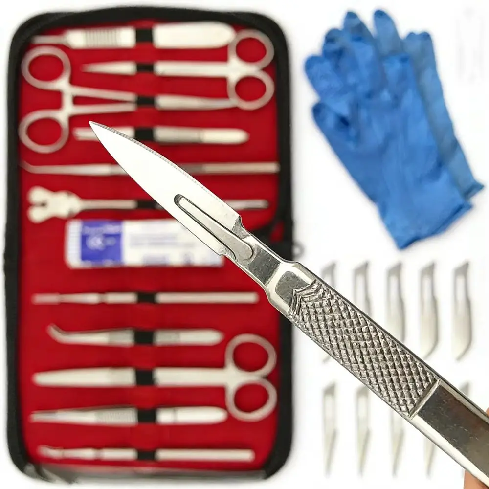 Medical Dissection Kit 22PCS Stainless Steel for Suture Practice Surgical Training Anatomy Lab Students and Professionals