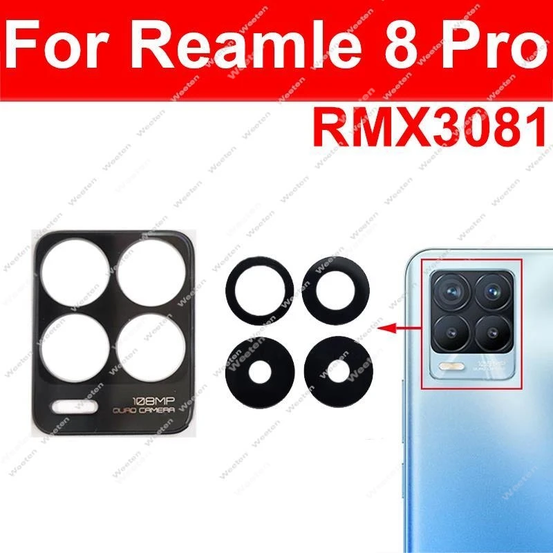 For OPPO Realme 8 Pro Rear Camera Glass Lens Back Camera Lens with Sticker Replacement Parts