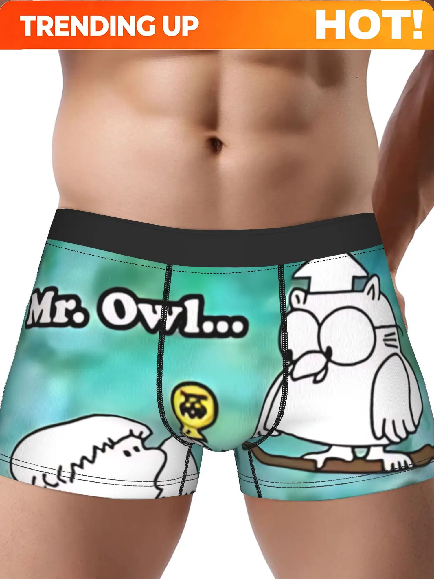 1pc Men'S Novelty Tootsie Roll Pops Lollipop Logo Panties - Iconic Candy Brand Underwear, Comfortable Breathable Shorts Style, M