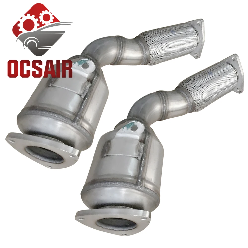 Pair Front Catalytic Converter for  Porsche Cayenne 4.5L V8 2003-2006 Without turbocharger Exhaust Pipe 955113021AX 955113022AX